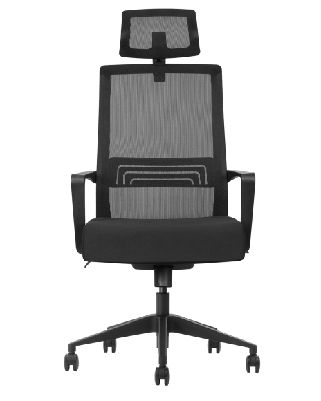 K1-BH-01 mesh high back office chair Black Front