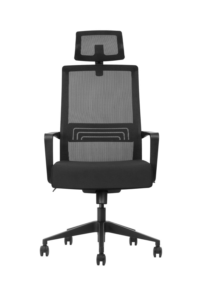 K1-BH-01 mesh high back office chair Black Front