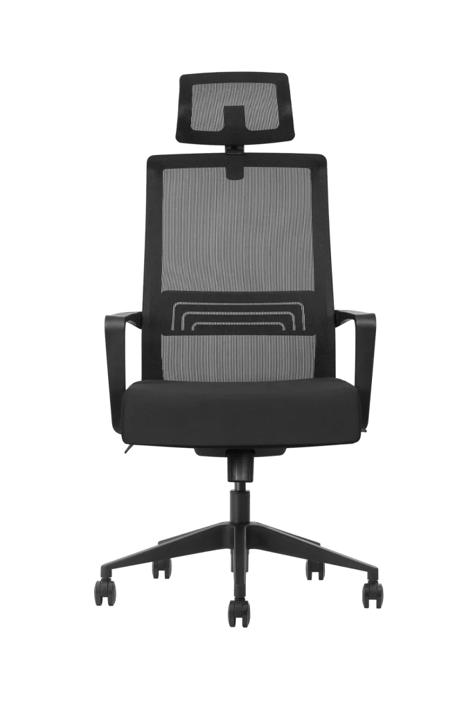 black mesh office chair with adjustable lumbar support