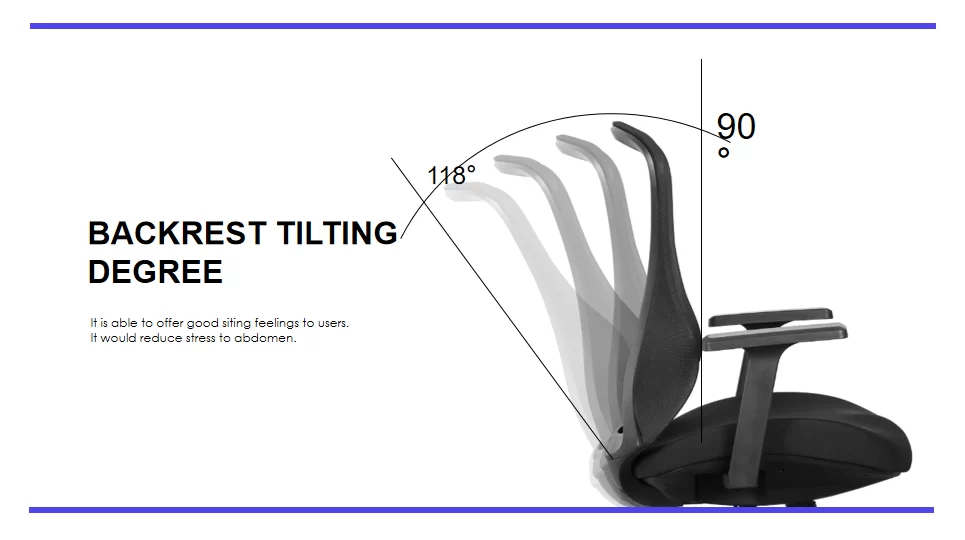 backrest tilting degree for ergonomic chair