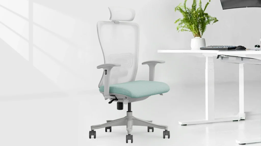 Sophisticated SK5 Ice Mesh Ergonomic Chair with Breathable Mesh and Stylish Table