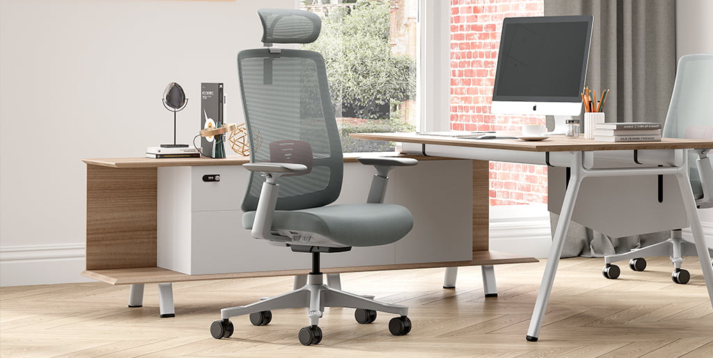 High Back Grey Desk Chair (V1-GH-02)