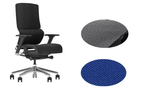 collage of office chair materials and design