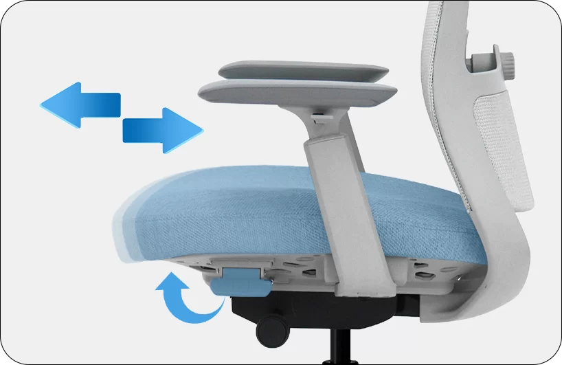 adjustable office chair seat and backrest