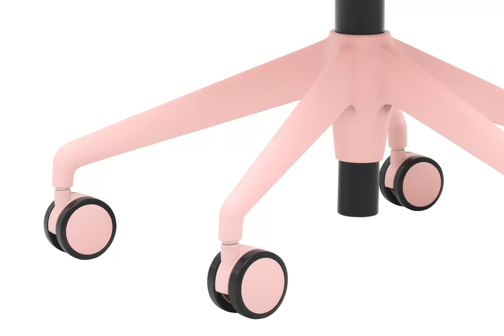 pink office chair base with wheels