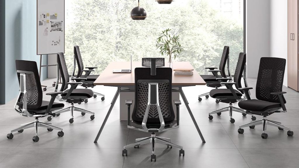 best conference room chair setup in a modern business meeting room