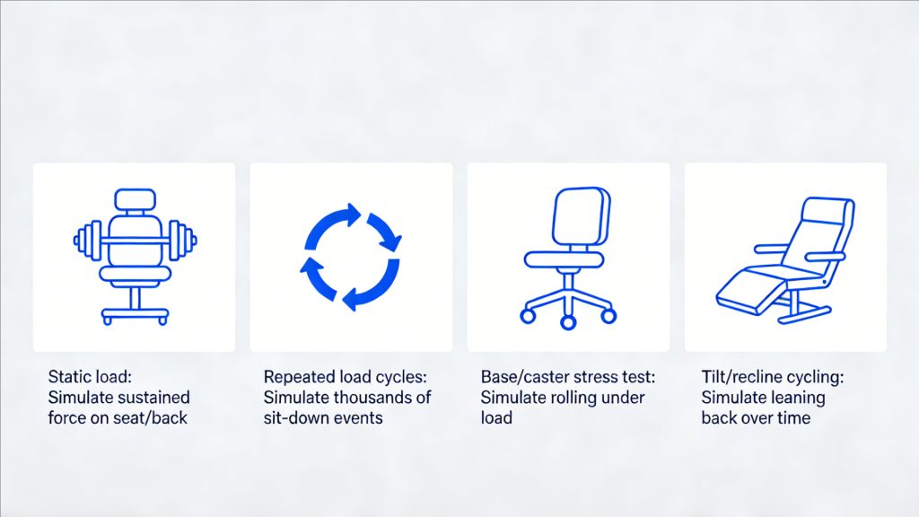 How office chair weight capacity is tested in real product development