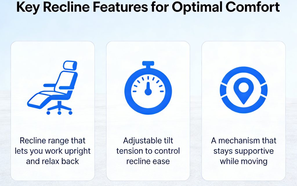 What to Look for in an Office Chair recline features infographic