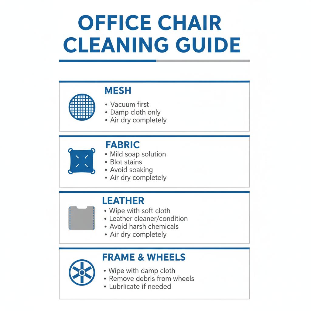 How to Clean Office Chair guide cover image with bold Office Chair Cleaning Guide title
